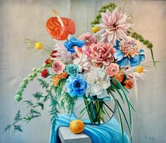 Used Your Love is My Love - original realist bouquet floral still life oil artwork