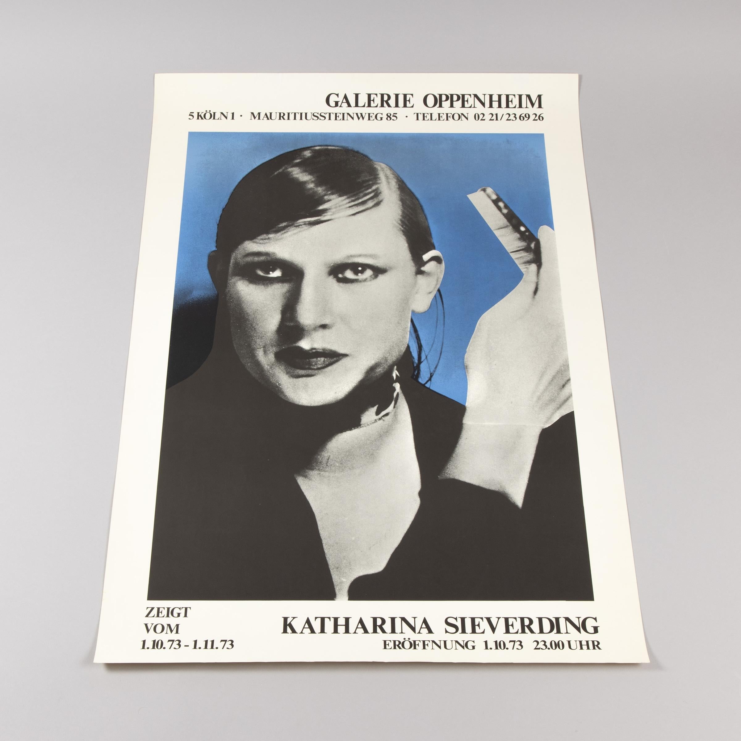 Katharina Sieverding: Poster originale della mostra del 1973, Galerie Oppenheim in vendita 1