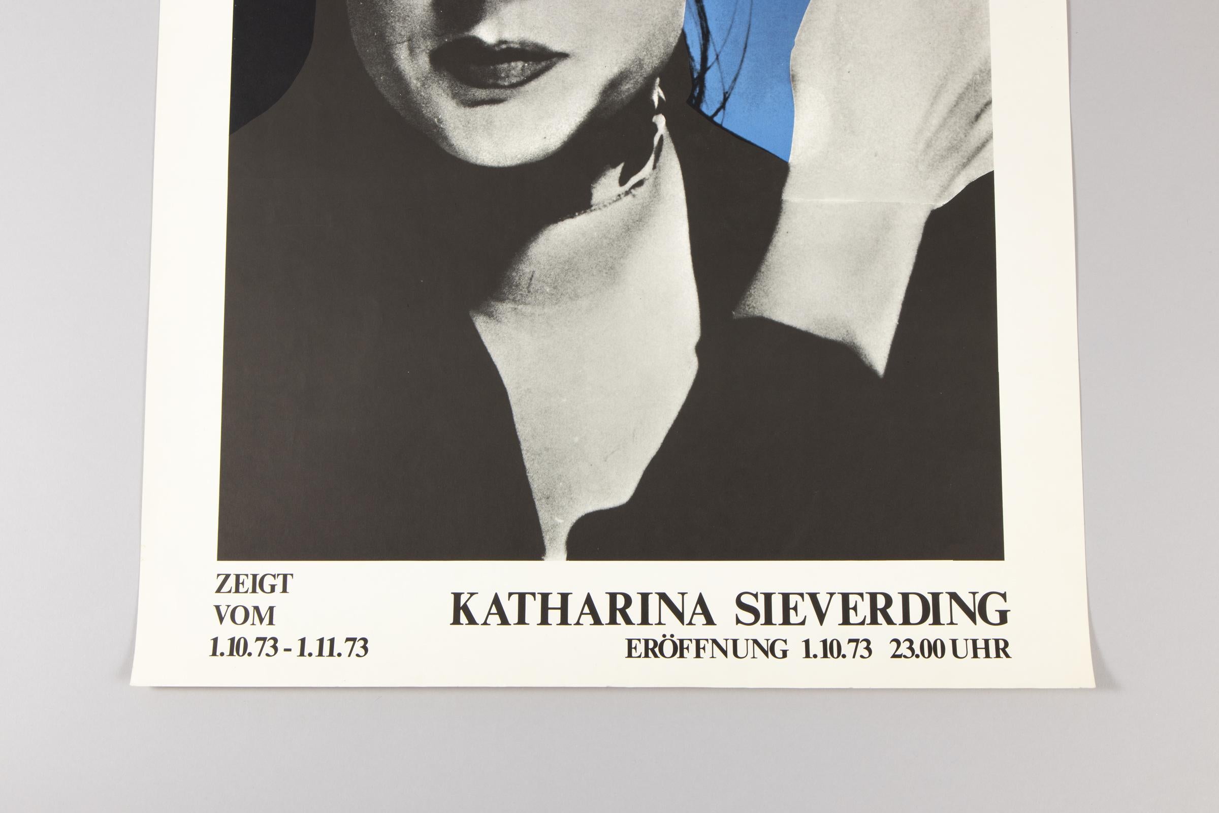 Katharina Sieverding: Poster originale della mostra del 1973, Galerie Oppenheim in vendita 5