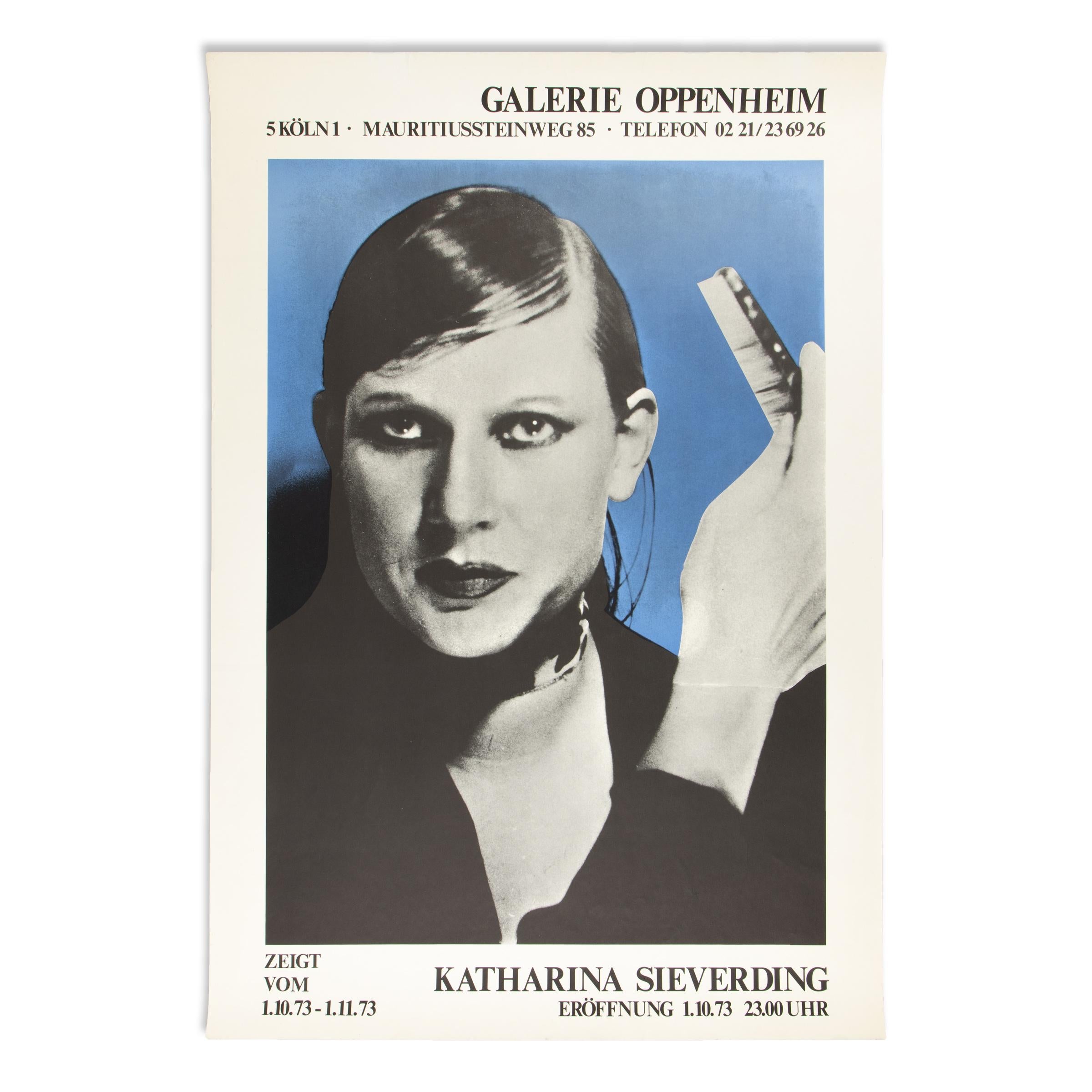 Katharina Sieverding : Affiche d
exposition originale de 1973, Galerie Oppenheim