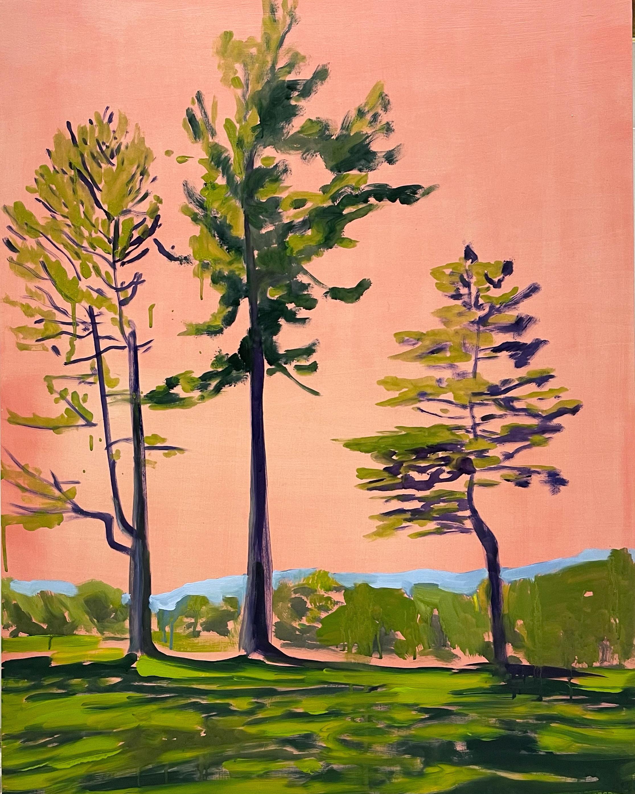 Katharine Dufault Landscape Painting - Tree Trio