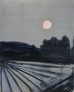 Landscape Oil Painting by Katharine Dufault 'Night Field'
