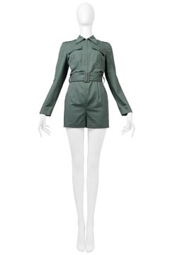 Katharine Hamnett Army Green Mini Shorts Romper