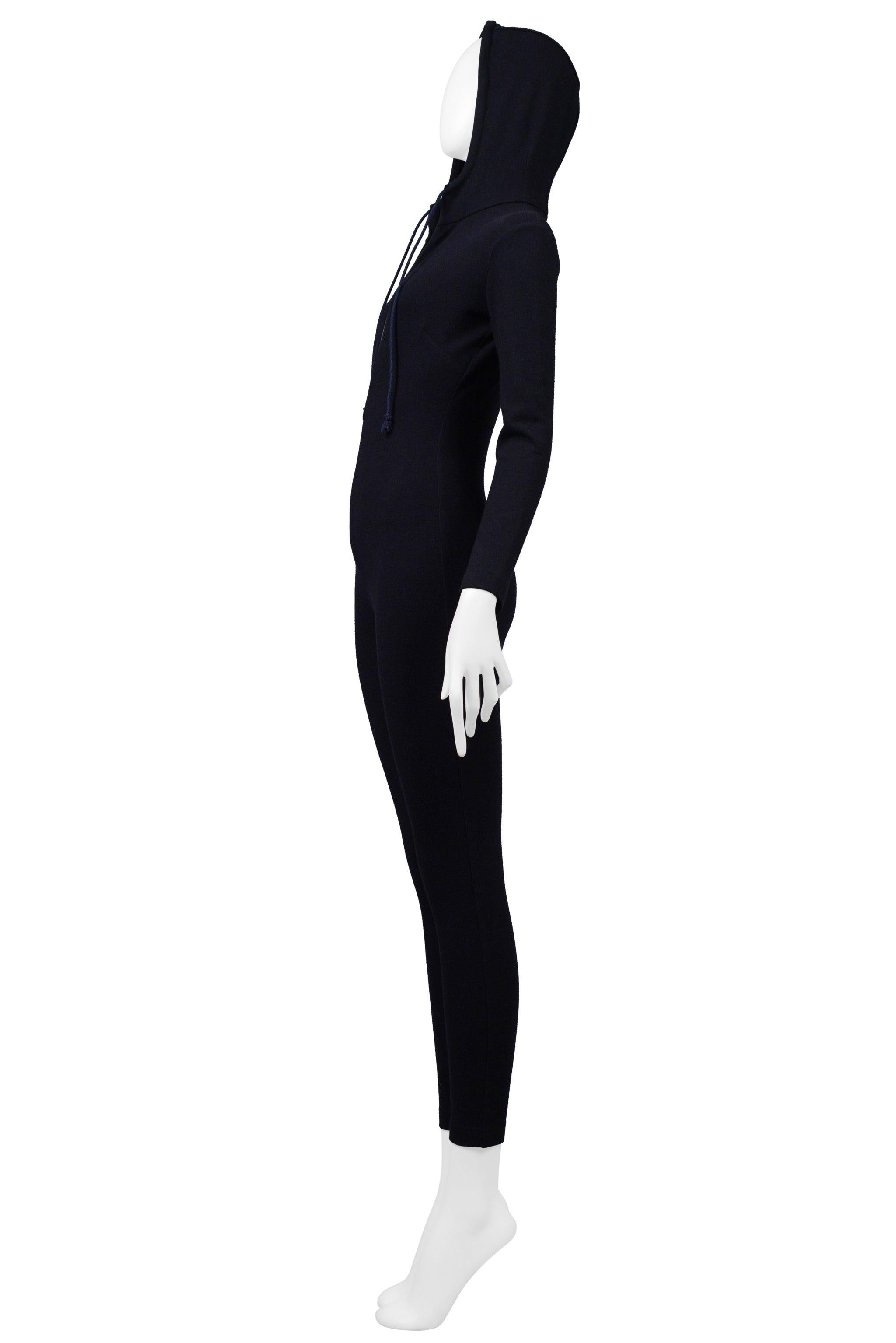 Women's Katharine Hamnett Dark Navy Jersey Catsuit With Hood For Sale