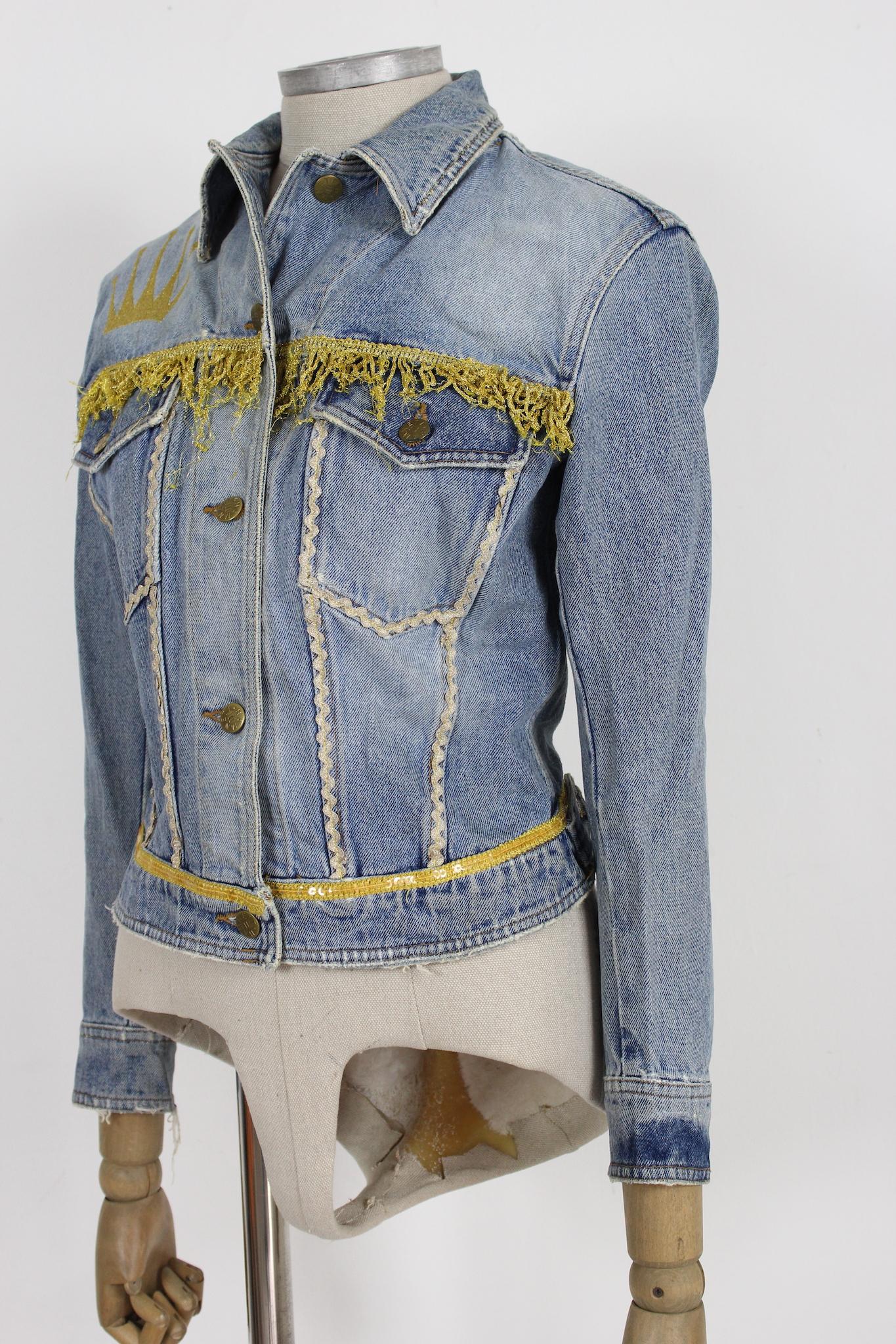 Katharine Hamnett Jeans Golden Fringes Jacket Vintage 90s 2