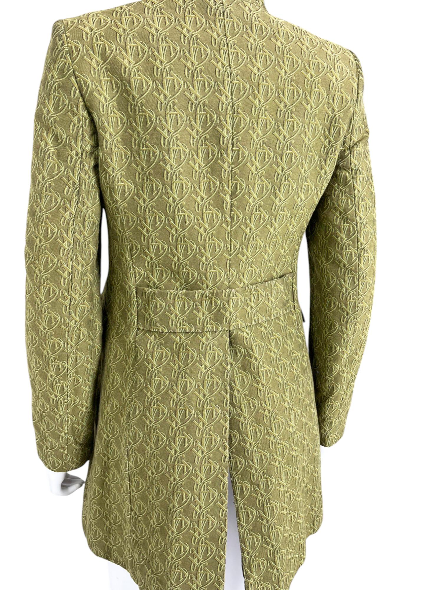 Katharine Hamnett Londres  manteau double boutonnage en coton vert des années 1990 en vente 2
