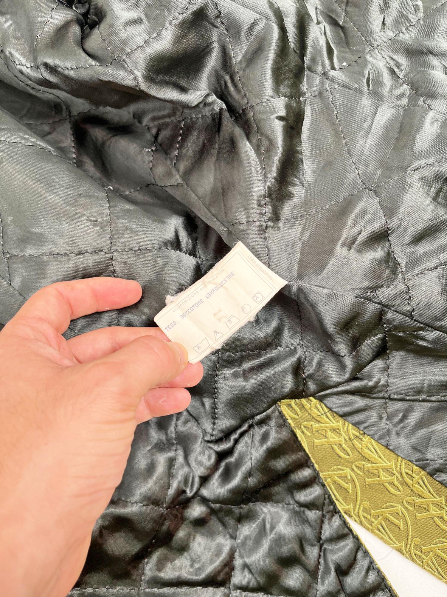 Katharine Hamnett Londres  manteau double boutonnage en coton vert des années 1990 en vente 4