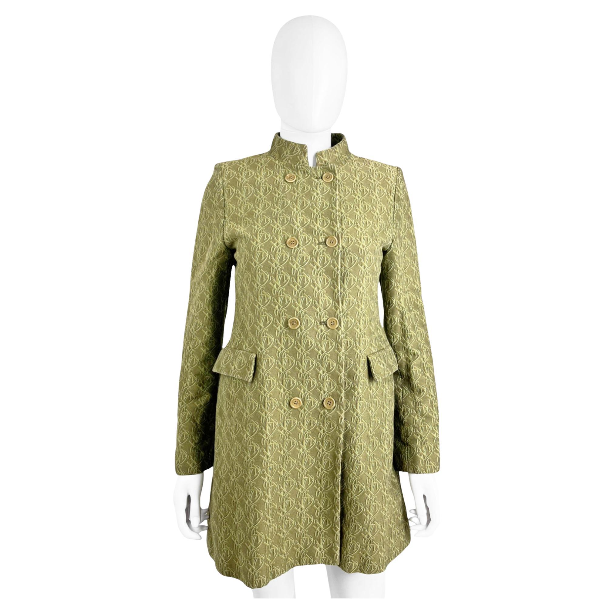 Katharine Hamnett London 1990
s Green Cotton Double Breasted Coat