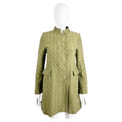 Katharine Hamnett London  1990's Green Cotton Double Breasted Coat