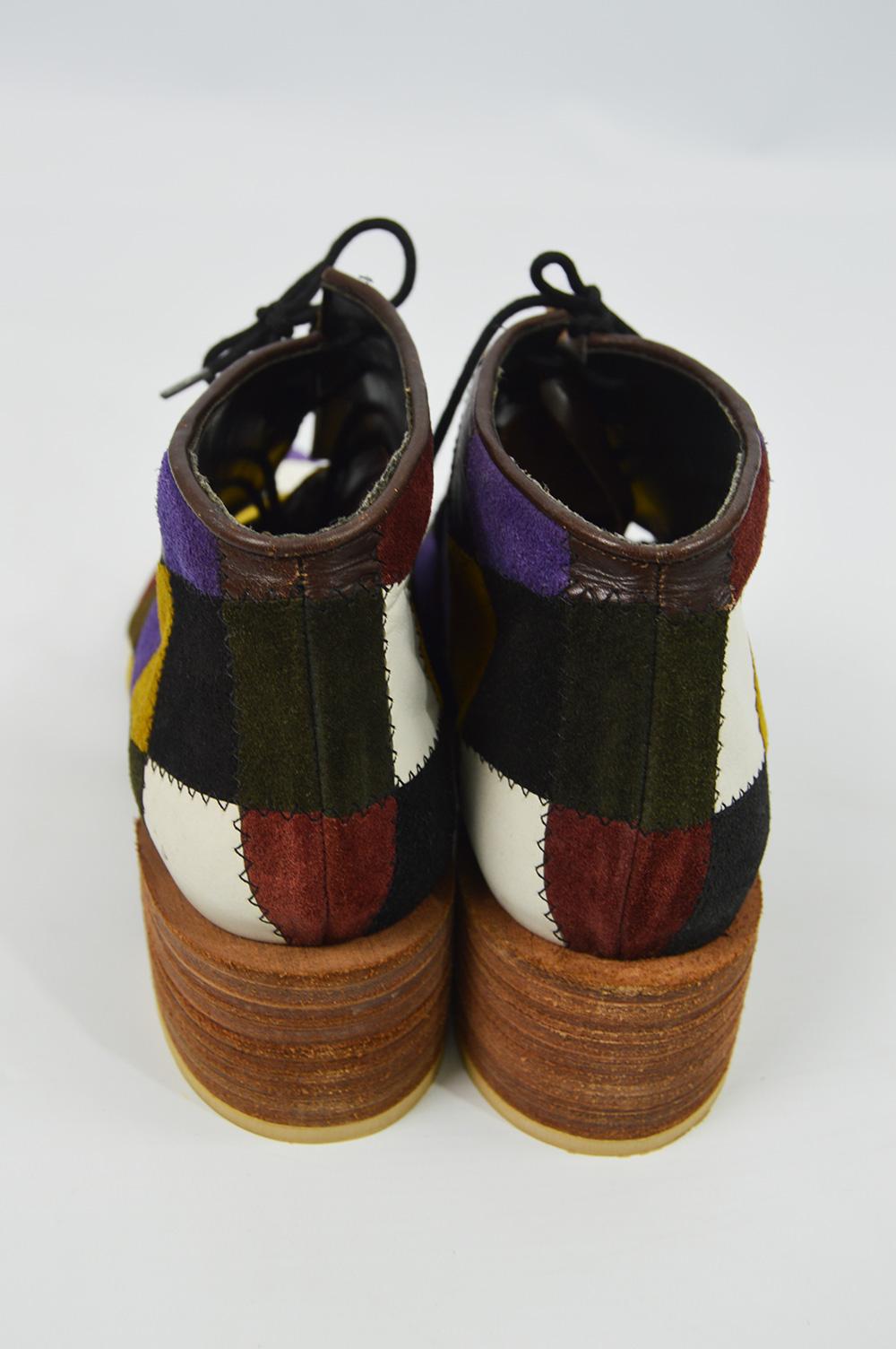 Black Katharine Hamnett Suede & Leather Patchwork Pointed Toe Ankle Boots, 1990s