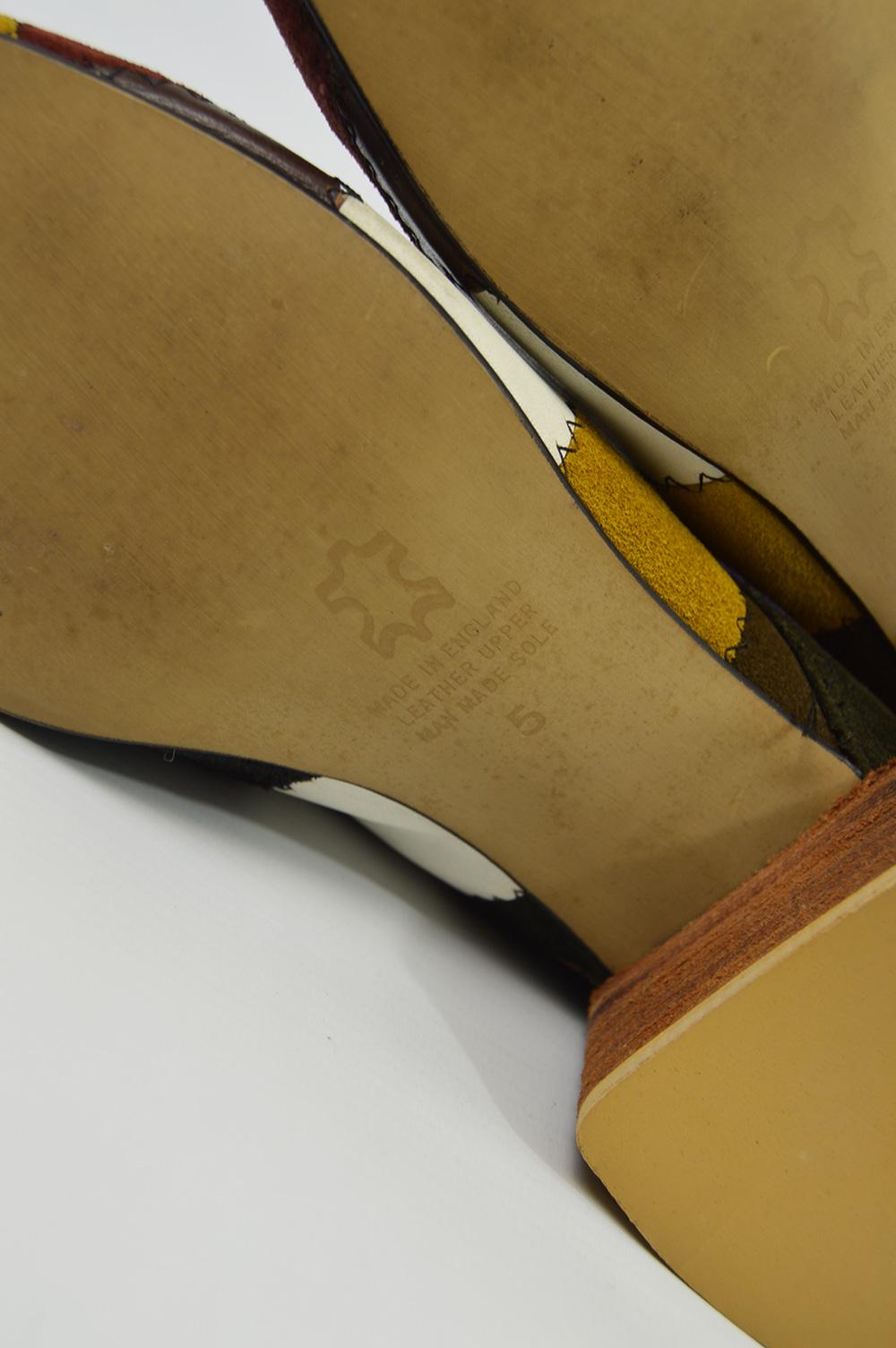 Katharine Hamnett Suede & Leather Patchwork Pointed Toe Ankle Boots, 1990s 1