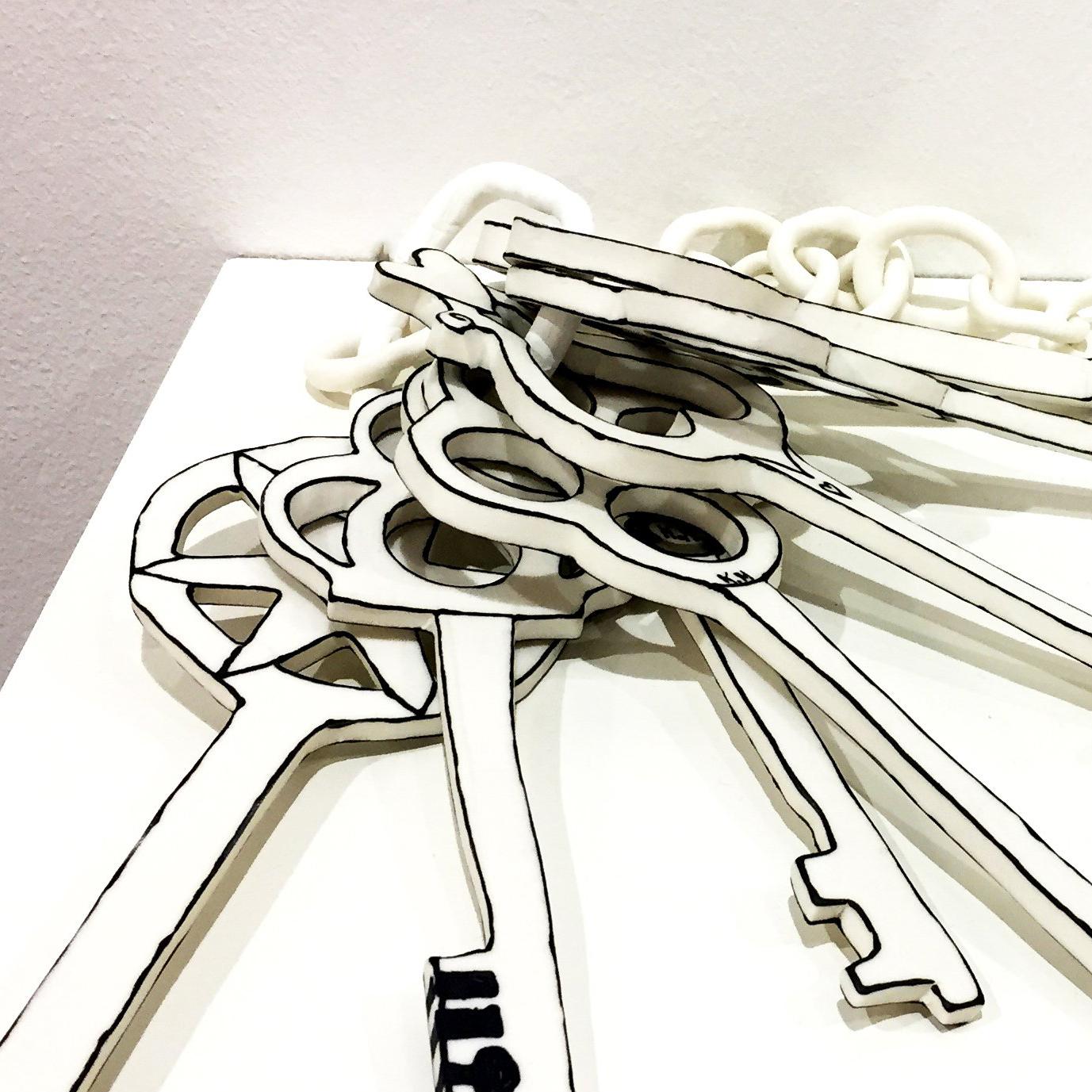 Bunch of Keys on Chain - Pop Art Sculpture by Katharine Morling