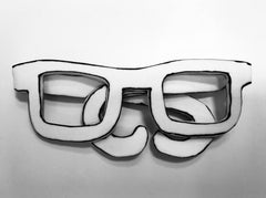 "David Hockney - Eye Glasses-Square" porcelain and black stain ceramic  