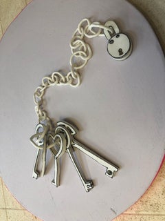 Keys on a Chain, Whimsical porcelain 3D ceramic sculpture by Katharine Morling