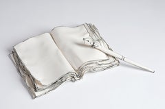 "Once upon a time (book)" porcelain and black stain ceramic sculpture