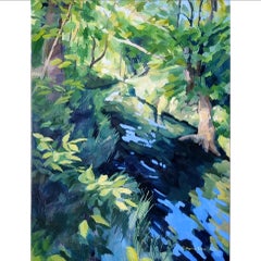 Beverley Brook Seeks the Thames landscape oil painting by Katharine Rowe