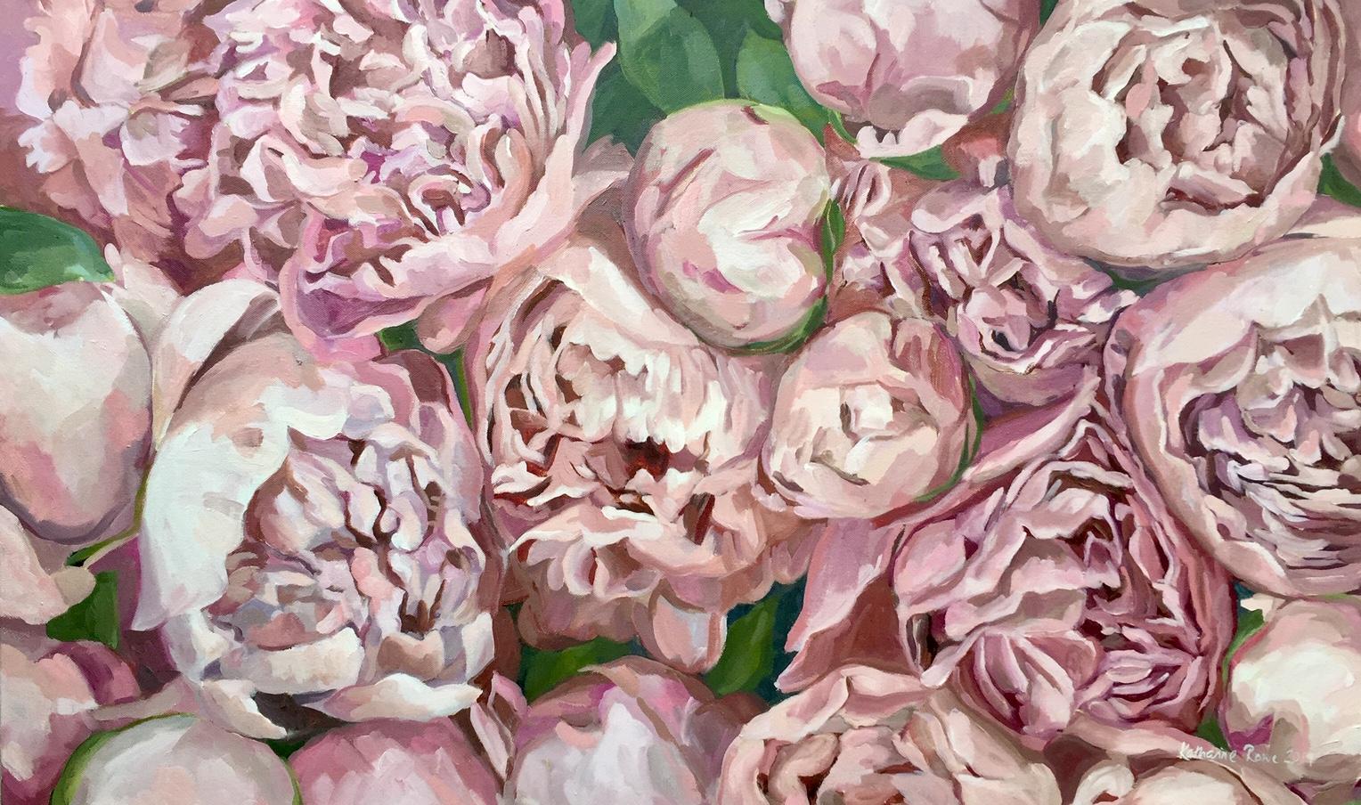Jules Elie Peonies par Katharine Rowe - Peinture florale de pivoines