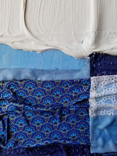 Blauer Teich, Mixed Media auf Leinwand