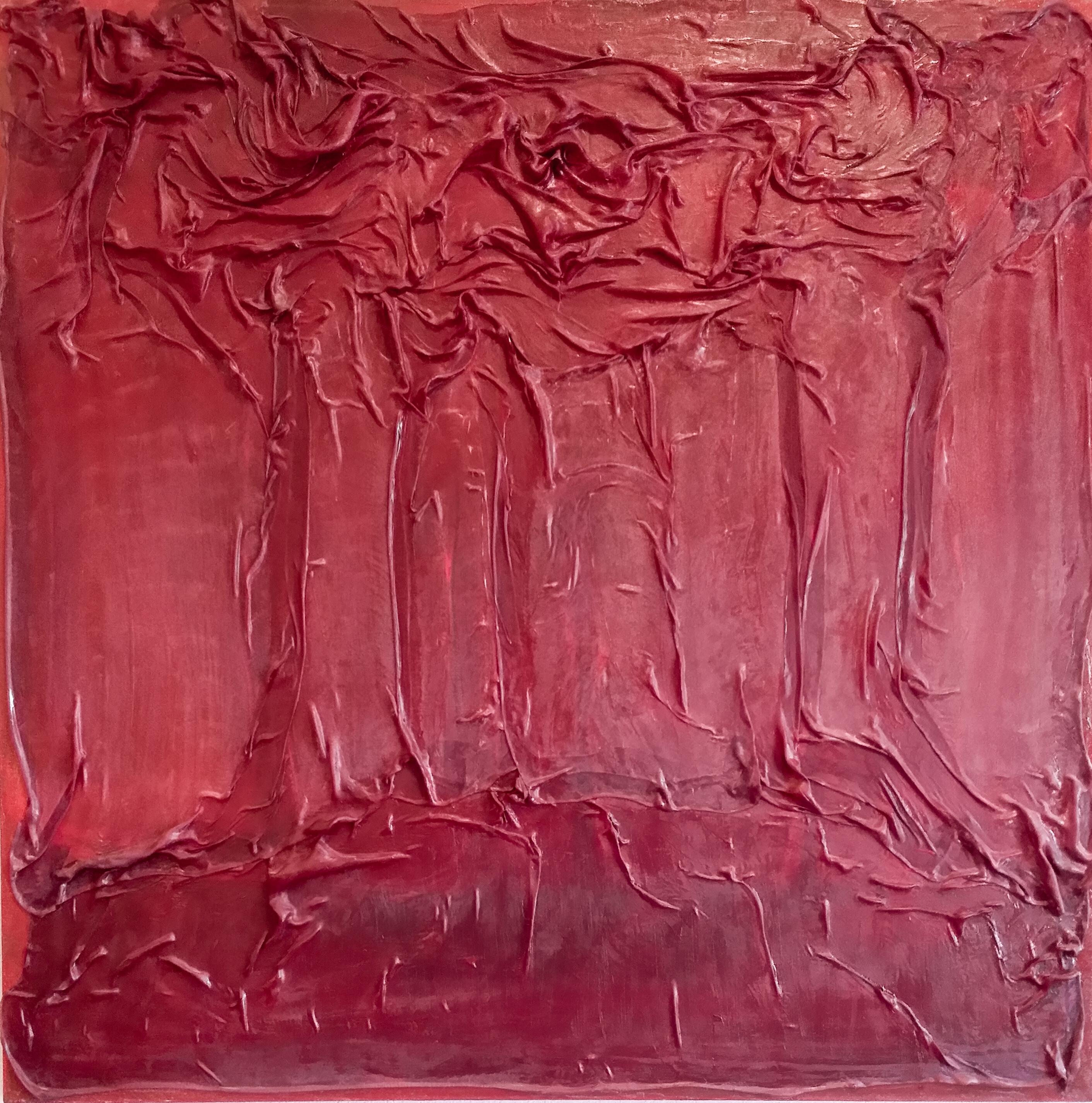 Red Grove, Mixed Media on Canvas - Mixed Media Art by Katharine Weber