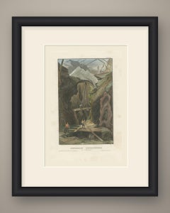 Katharineberg Copper Mine, Sweden, Hand Colored Steel Engraving, circa 1840