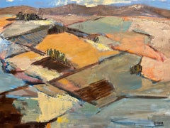 Vintage Southern California Abstract Landscape Painting - Katharyn Truesdell 70s