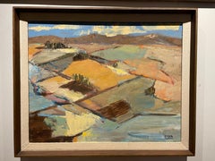 Vintage Southern California Abstract Landscape Painting - Katharyn Truesdell 70s