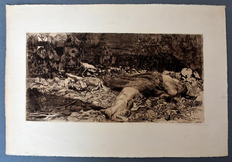 Attacked, from: Peasants' War  Vergewaltigt, auf Bauernkrieg, 1907/08 - Print by Käthe Kollwitz