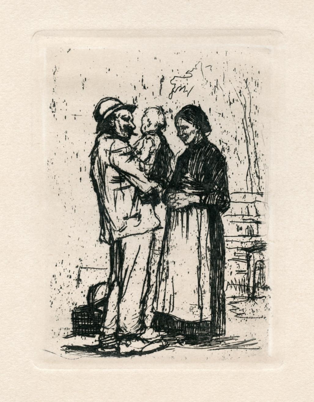 "Begrüssung" original etching - Print by Käthe Kollwitz