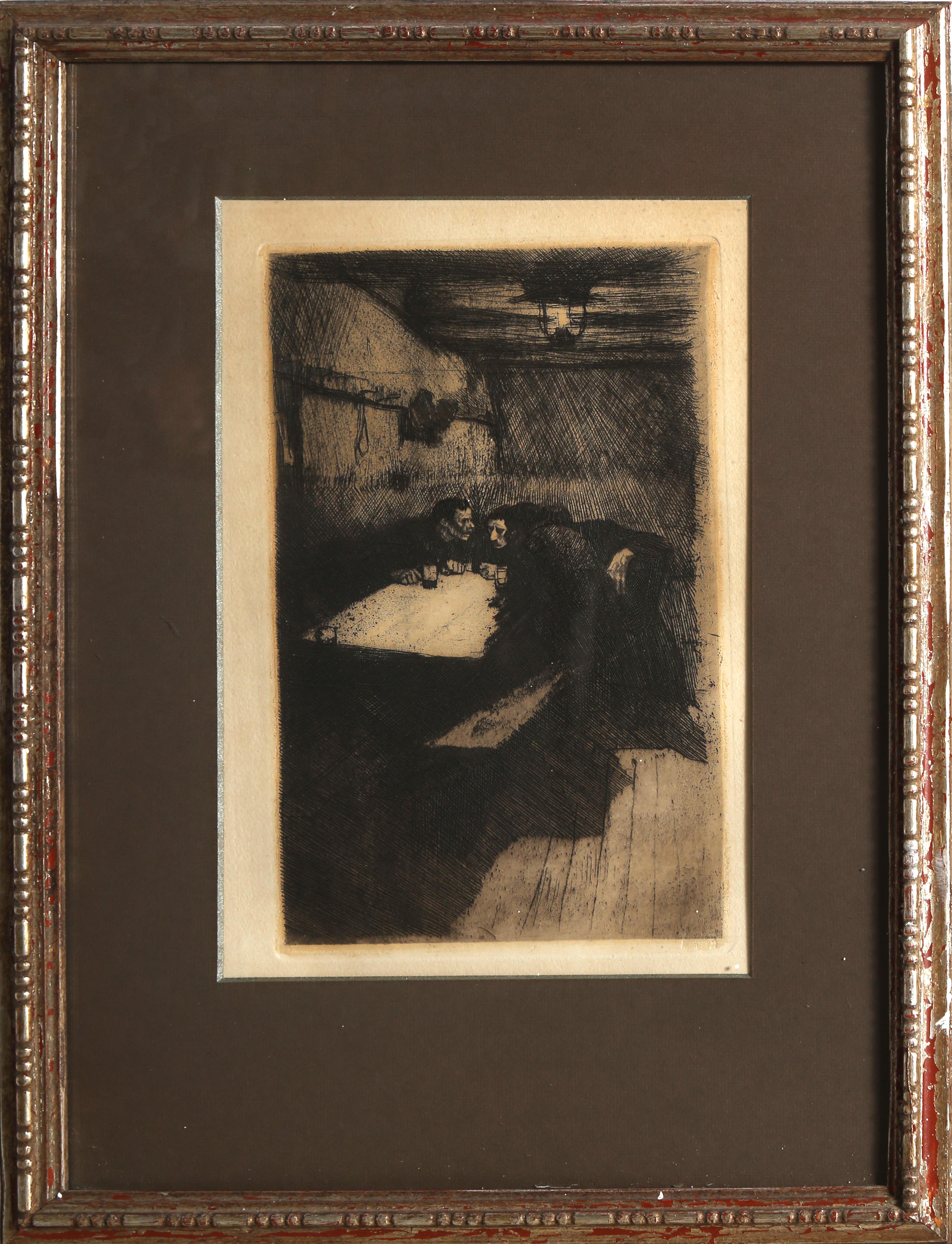 Council, Etching by Kathe Kollwitz - Print by Käthe Kollwitz