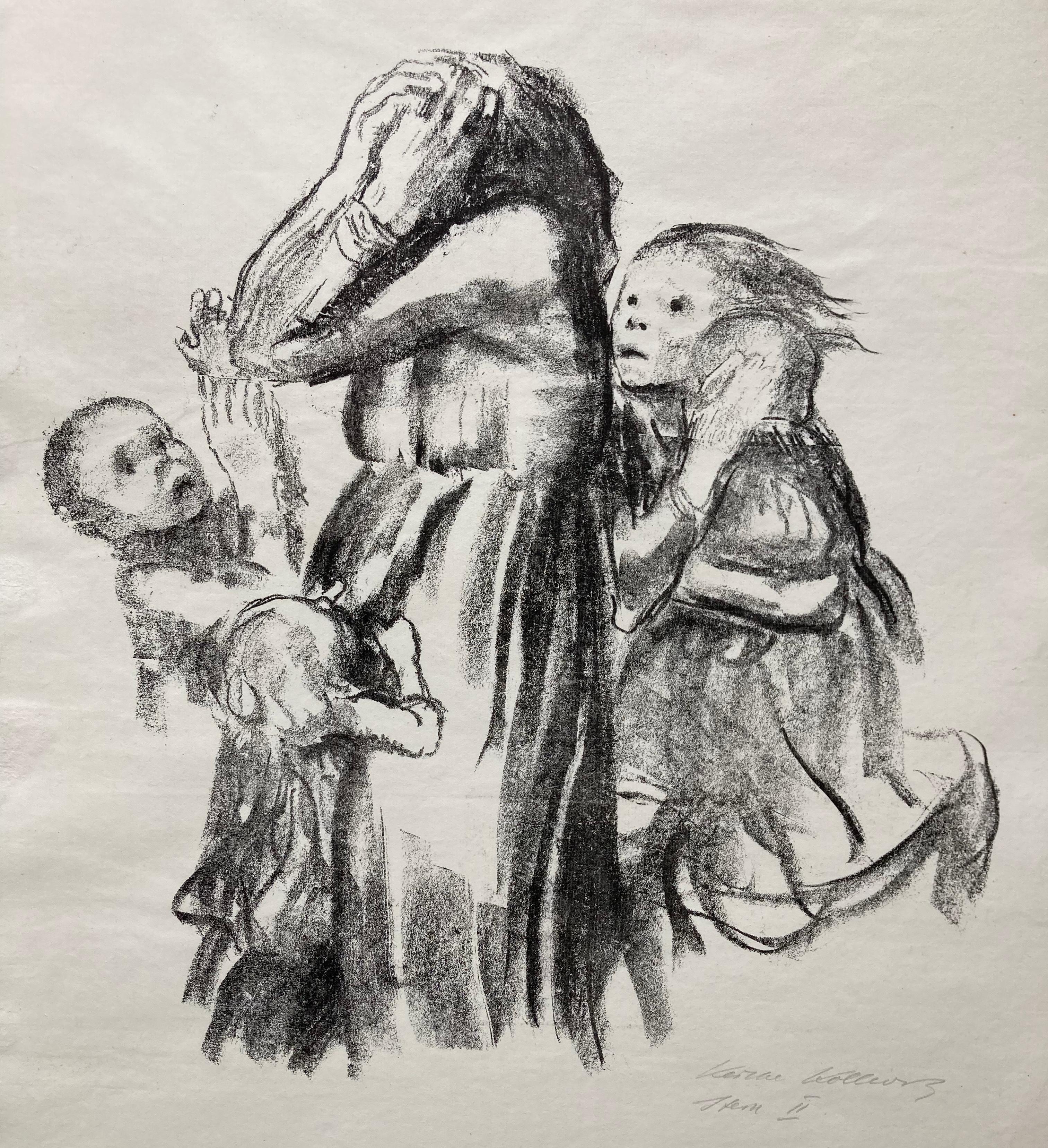 Käthe Kollwitz Figurative Print – GEFALLEN (Gefallen im Kampf)