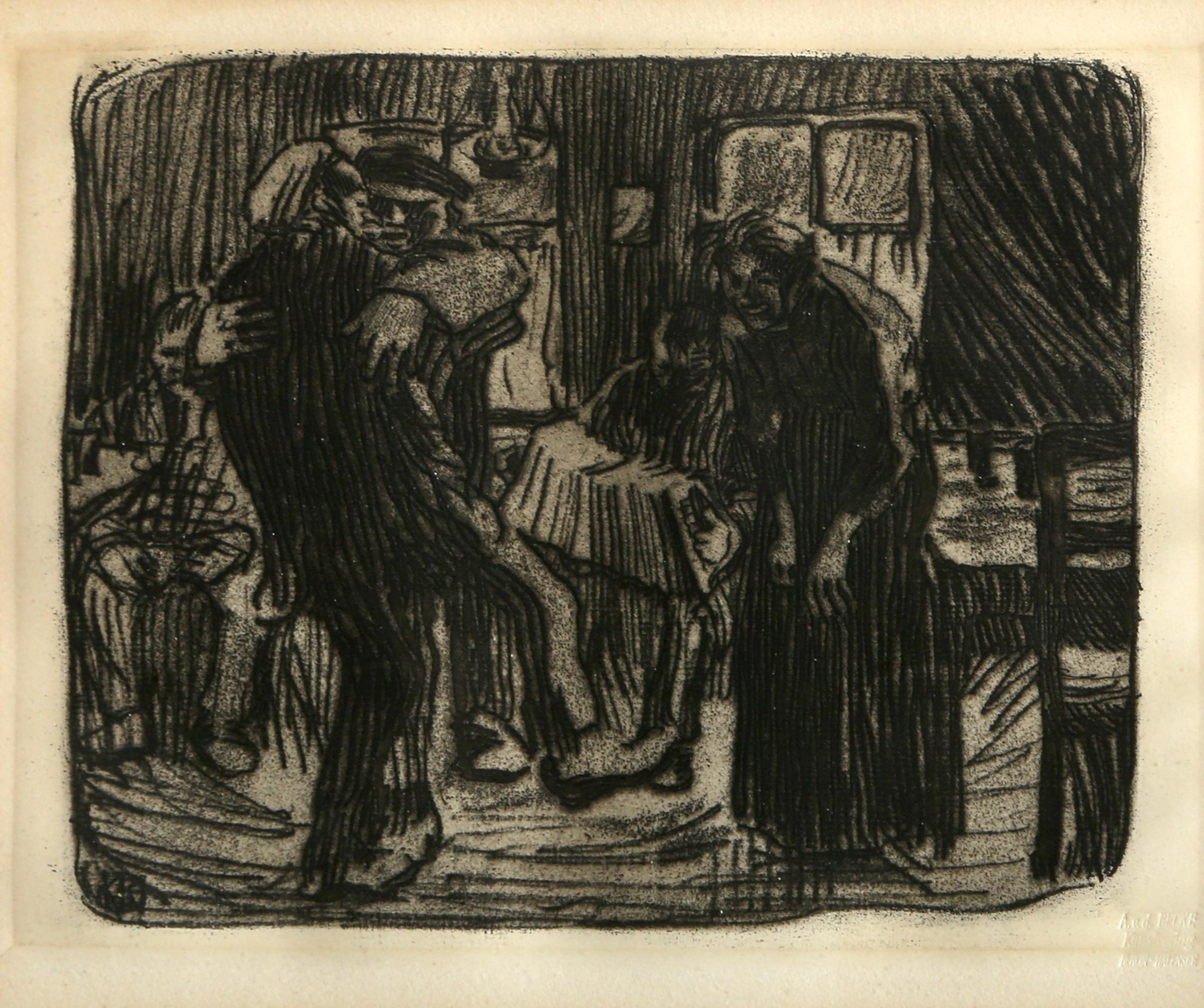 Hamburger Kneipe (Hamburg Pub)

Kathe Kollwitz (After)
German (1867–1945)

Date: original: 1901; printed circa 1948 - 1963
Etching
Size: 7.75 x 9.75 in. (19.69 x 24.77 cm)
Frame Size: 13 x 15.5 inches
Publisher: Alexander von der Becke,