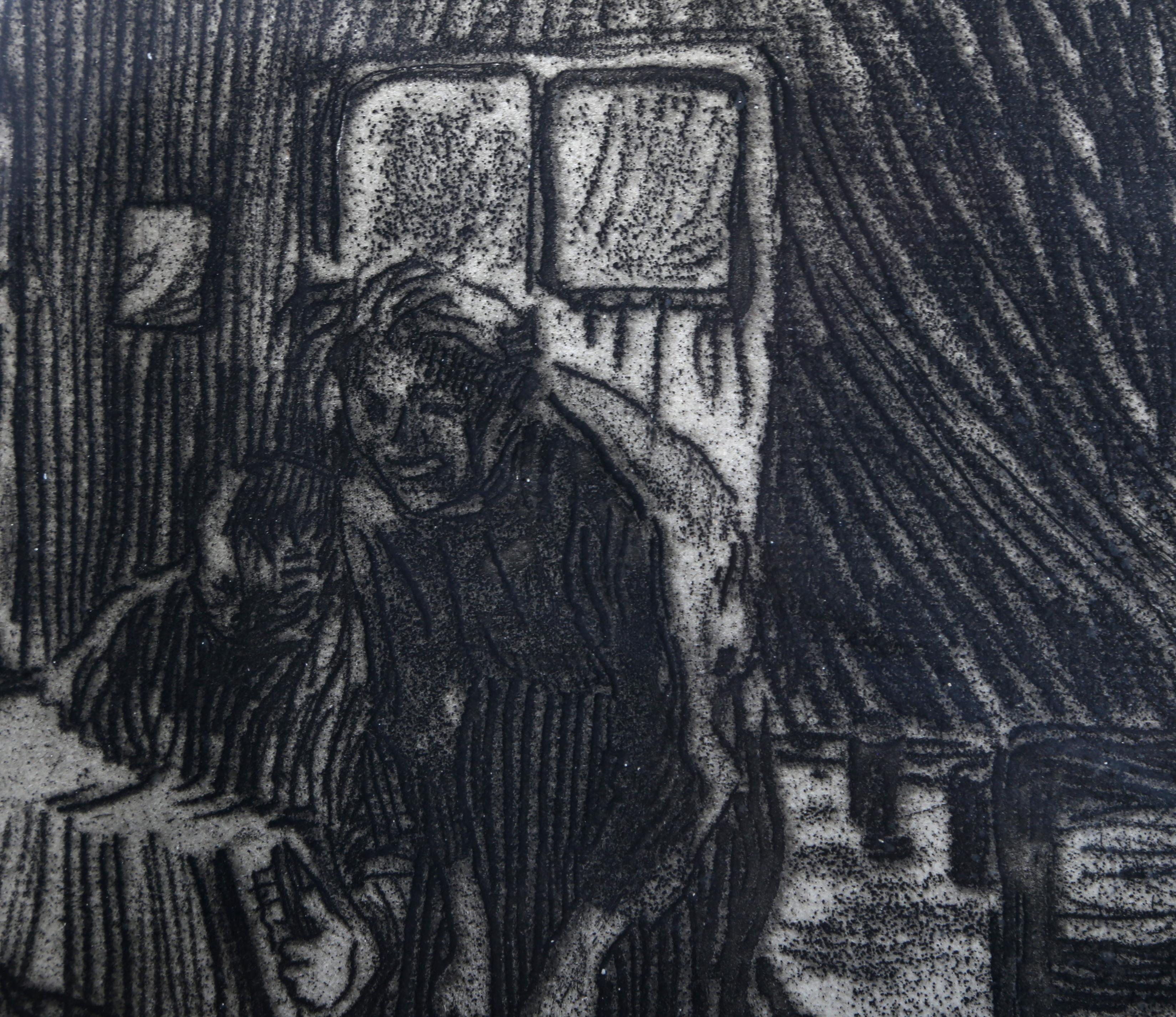 Hamburger Kneipe (Hamburg Pub), Etching by Kathe Kollwitz For Sale 1