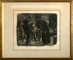 Hamburger Kneipe (Hamburg Pub), Etching by Kathe Kollwitz