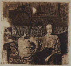 Kathe Kollwitz Original Etching, 1904 - "Junges Paar"