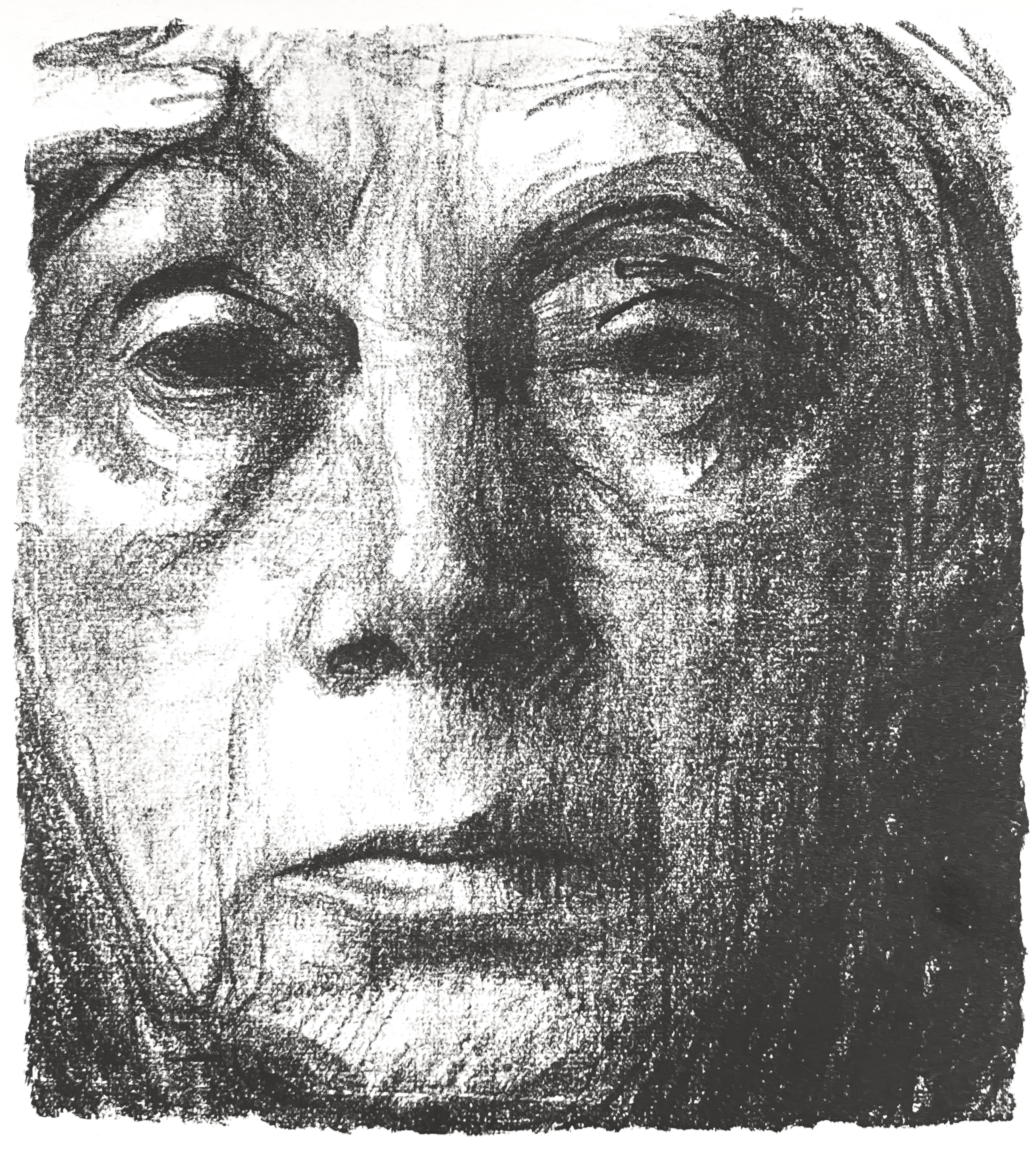 Käthe Kollwitz Figurative Print – Kathe Kollwitz, Self-Portrait, aus Zehn Lithographien, 1941 (nach)