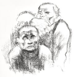 Kathe Kollwitz, Zwei Häftlinge beim Musikhören, 1941 (nach)