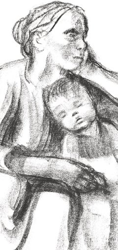 Kathe Kollwitz, Working Woman with Sleeping Boy, 1941 (after)