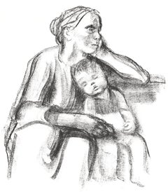 Kathe Kollwitz, Working Woman with Sleeping Boy, 1941 (after)