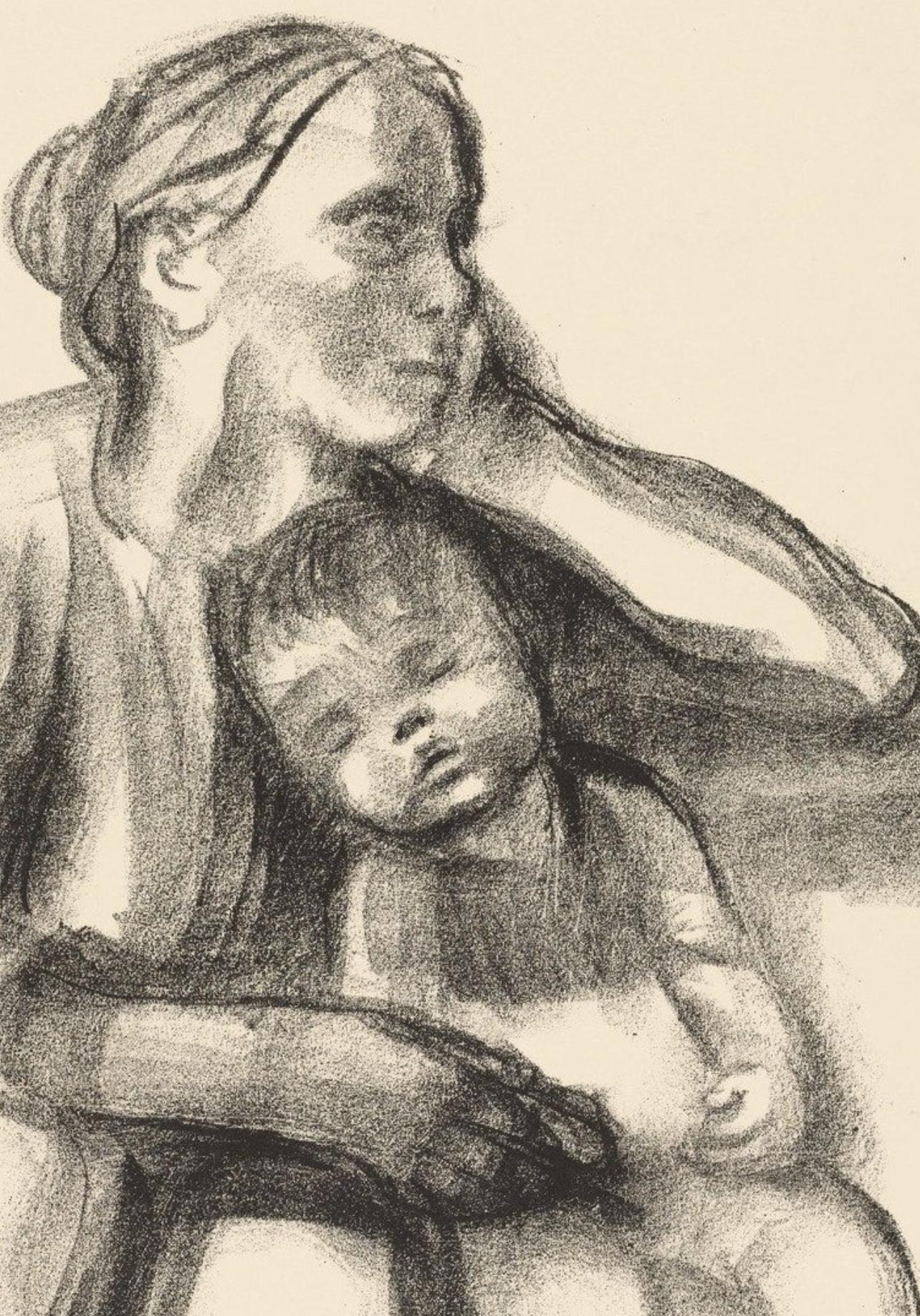Kollwitz, Working-Class Woman with Sleeping Child  (after) - Print by Käthe Kollwitz