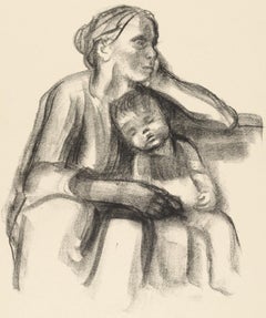 Vintage Kollwitz, Working-Class Woman with Sleeping Child  (after)