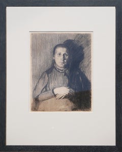 Pregnant Woman with Folded Hands Etching “Frau mit übereinandergelegten Händen”