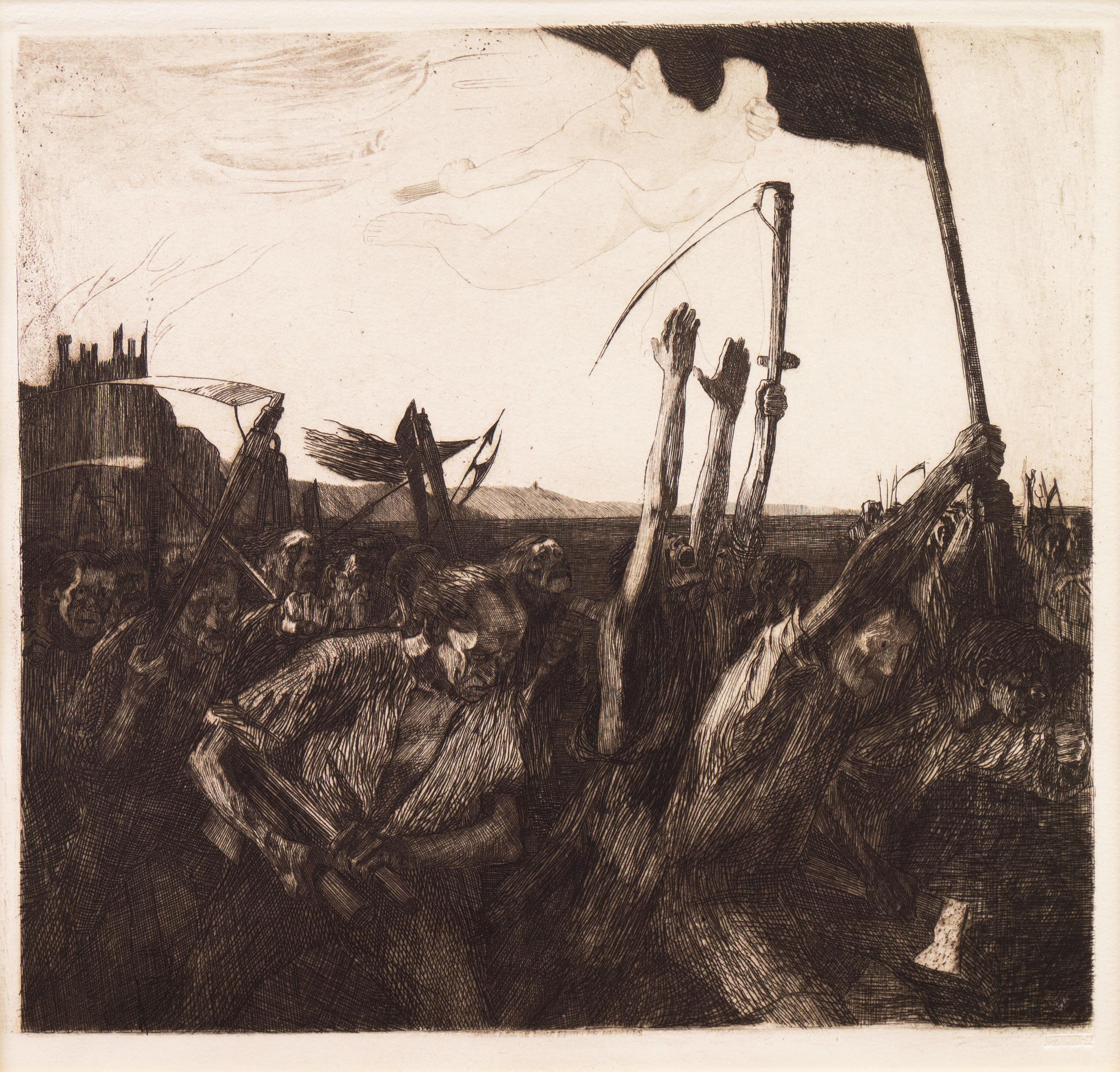 Revolt   (The Peasant's War, German Expressionism,  Modernism, Woman Artist) - Print by Käthe Kollwitz