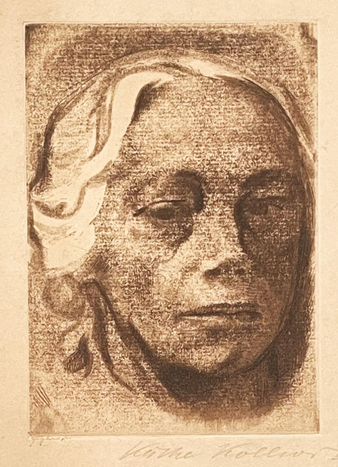 Käthe Kollwitz Portrait Print – SELBSTBILDNIS (SELF-PORTRAIT)