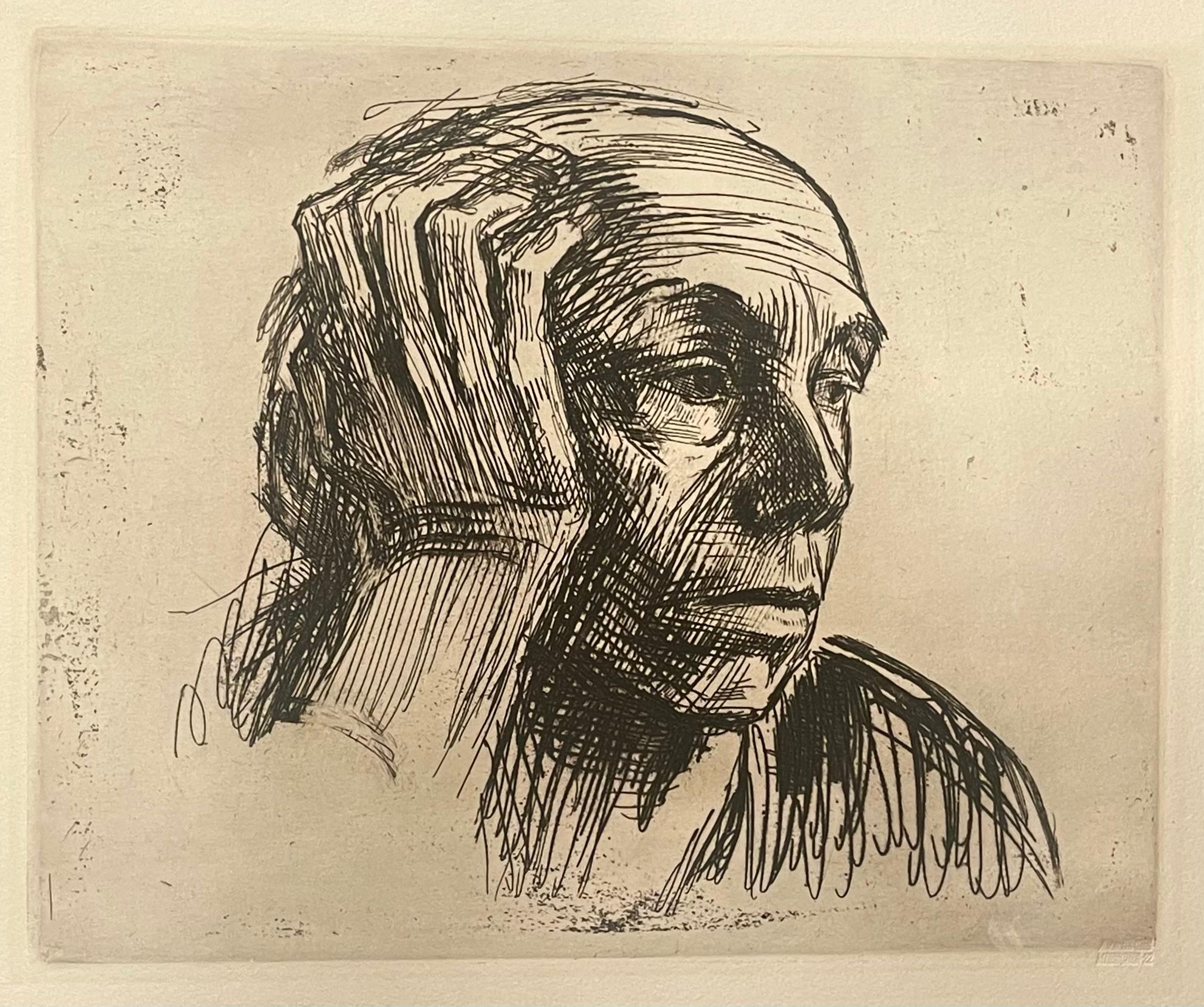 Portrait Print Käthe Kollwitz - SELBSTBILDNIS (AUTOPORTRAIT)