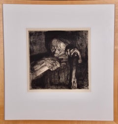 Sharpening the Scythe (Beim Dengeln) from Kathe Kollwitz' Peasant War Series