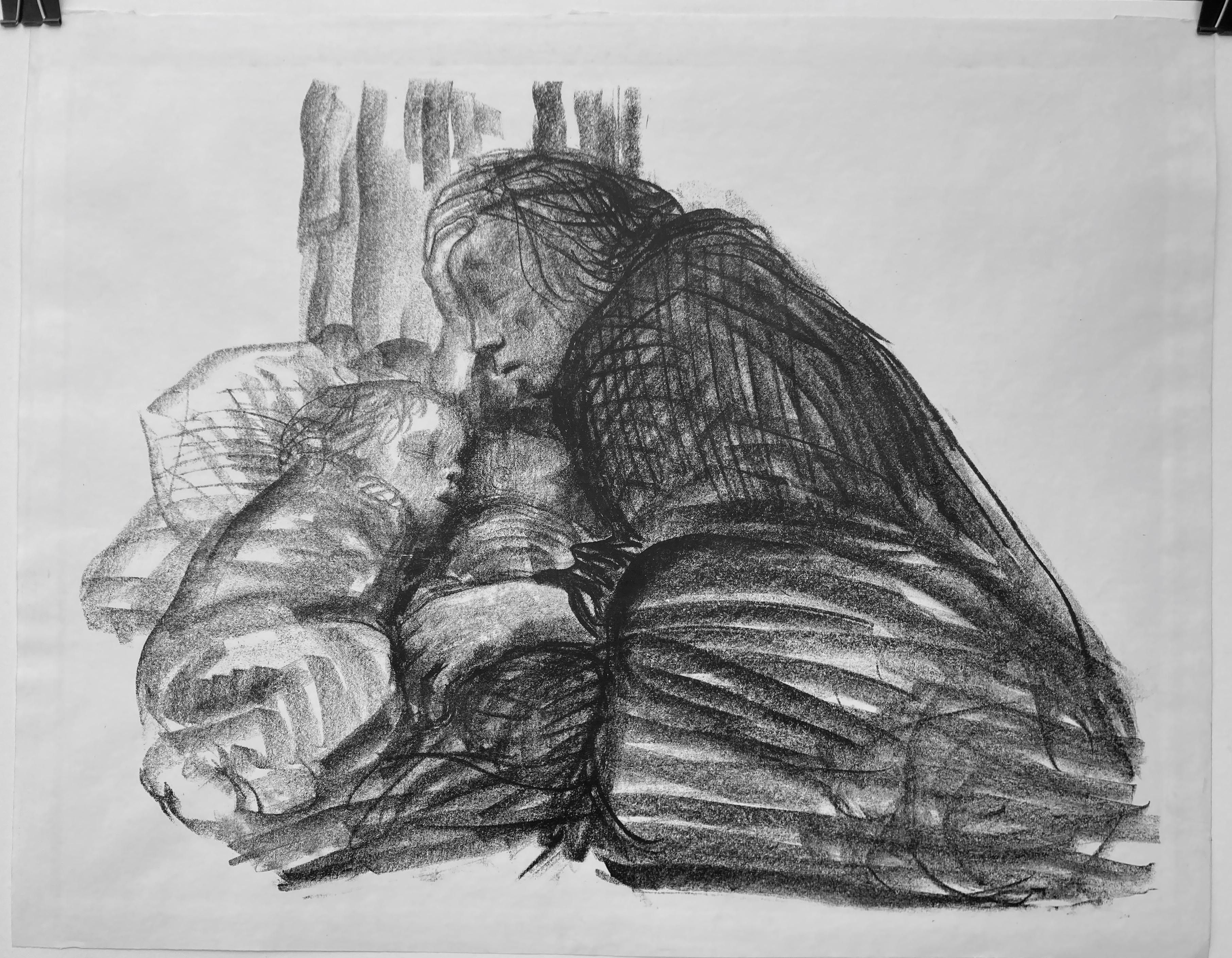 STADTISCHES OBDACH (Urban Shelter) - Print by Käthe Kollwitz