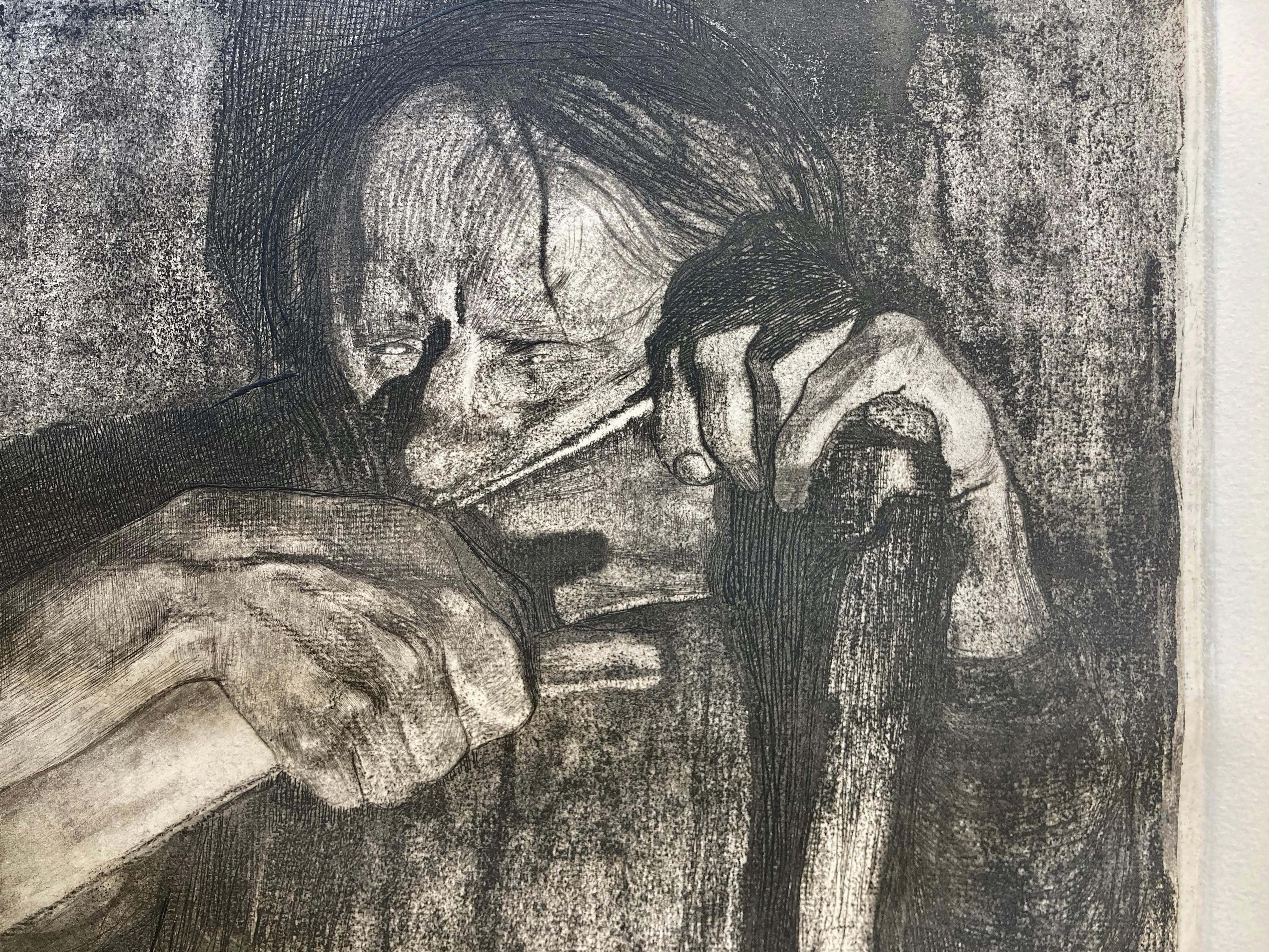 woman with scythe painting