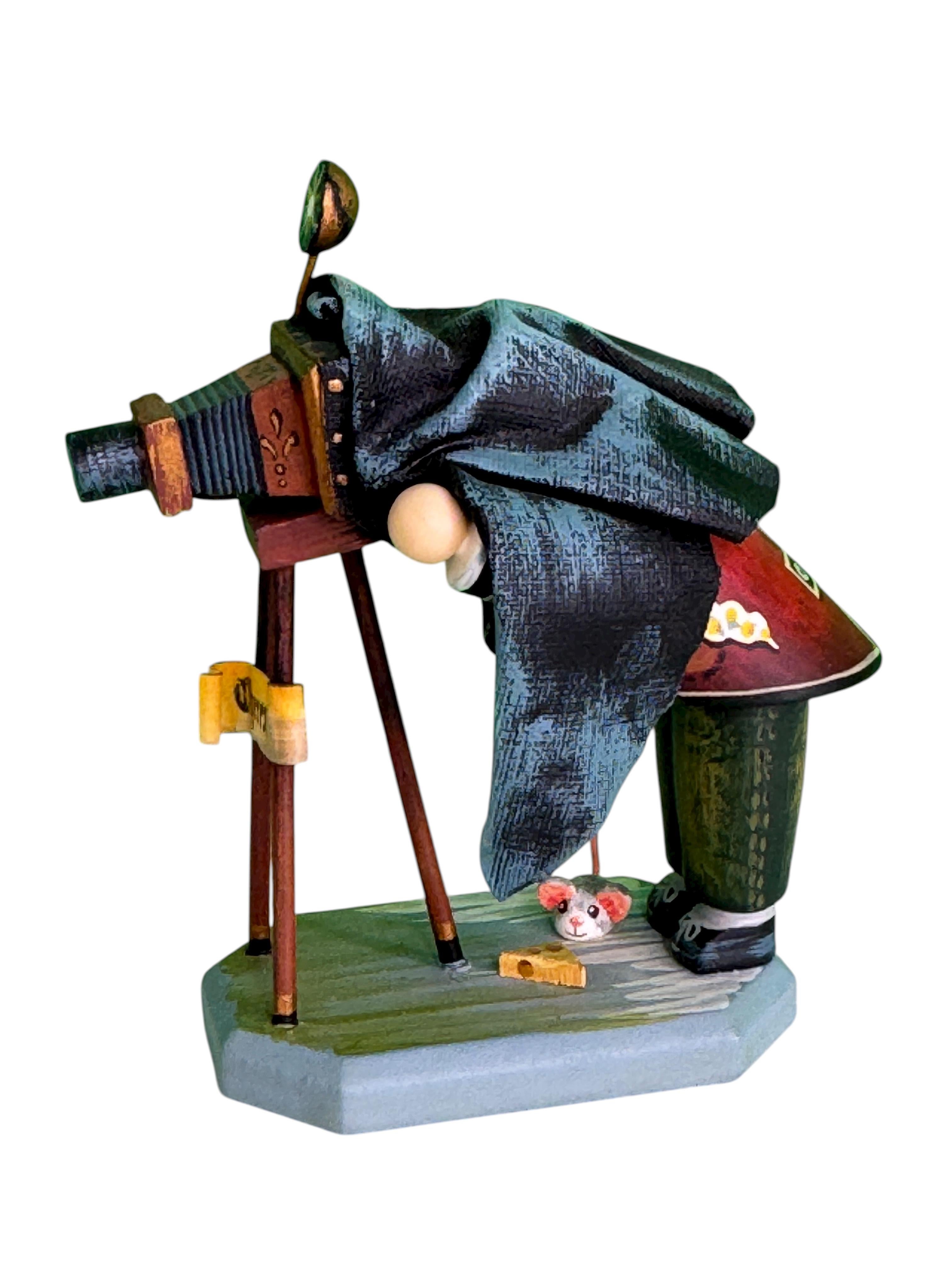 Arte popolare Kathe Wohlfahrt Kindertraum Figurina Olde Time Camera Man 2002 Ltd. Ed. 89/200