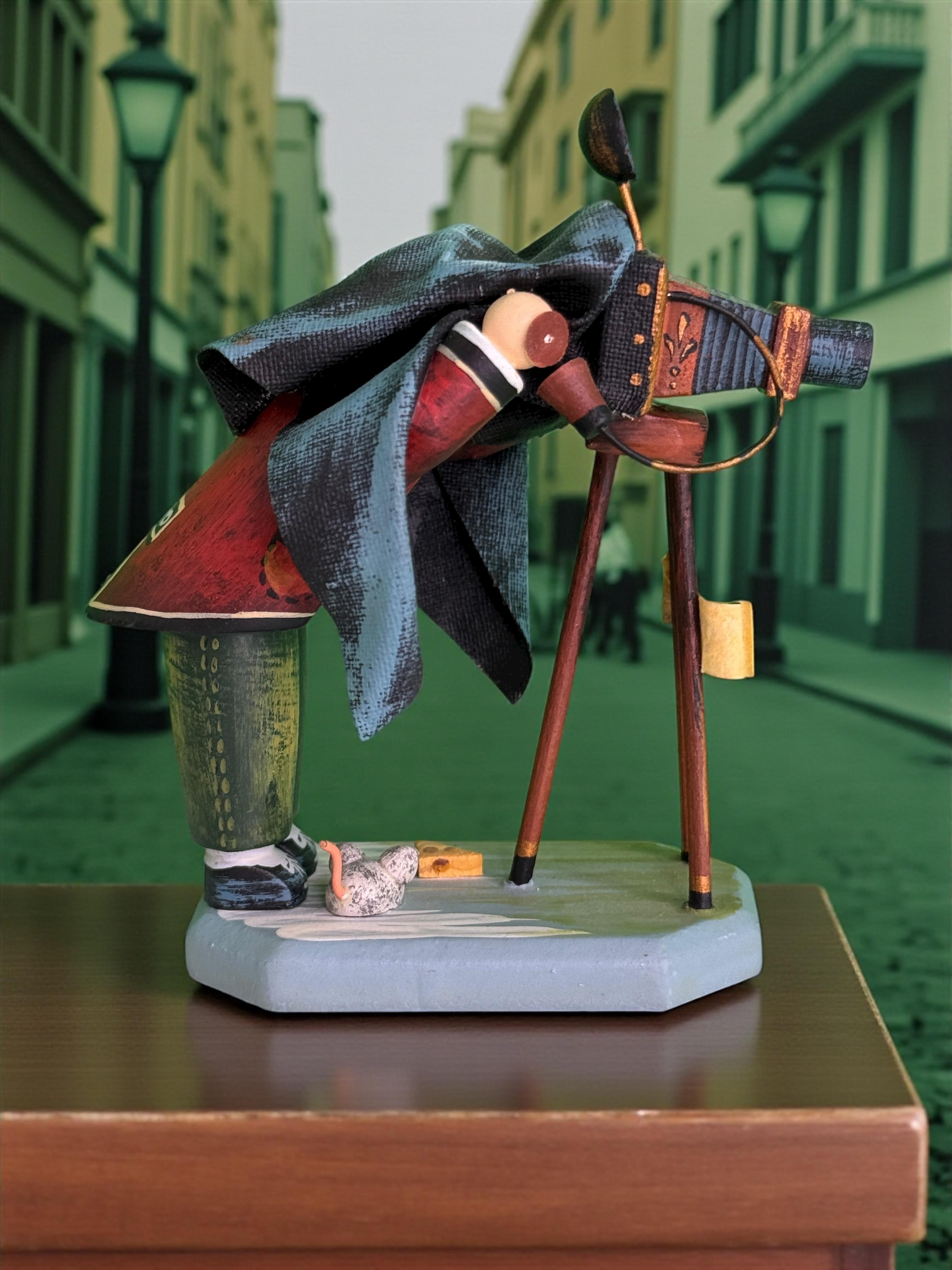 Legno Kathe Wohlfahrt Kindertraum Figurina Olde Time Camera Man 2002 Ltd. Ed. 89/200