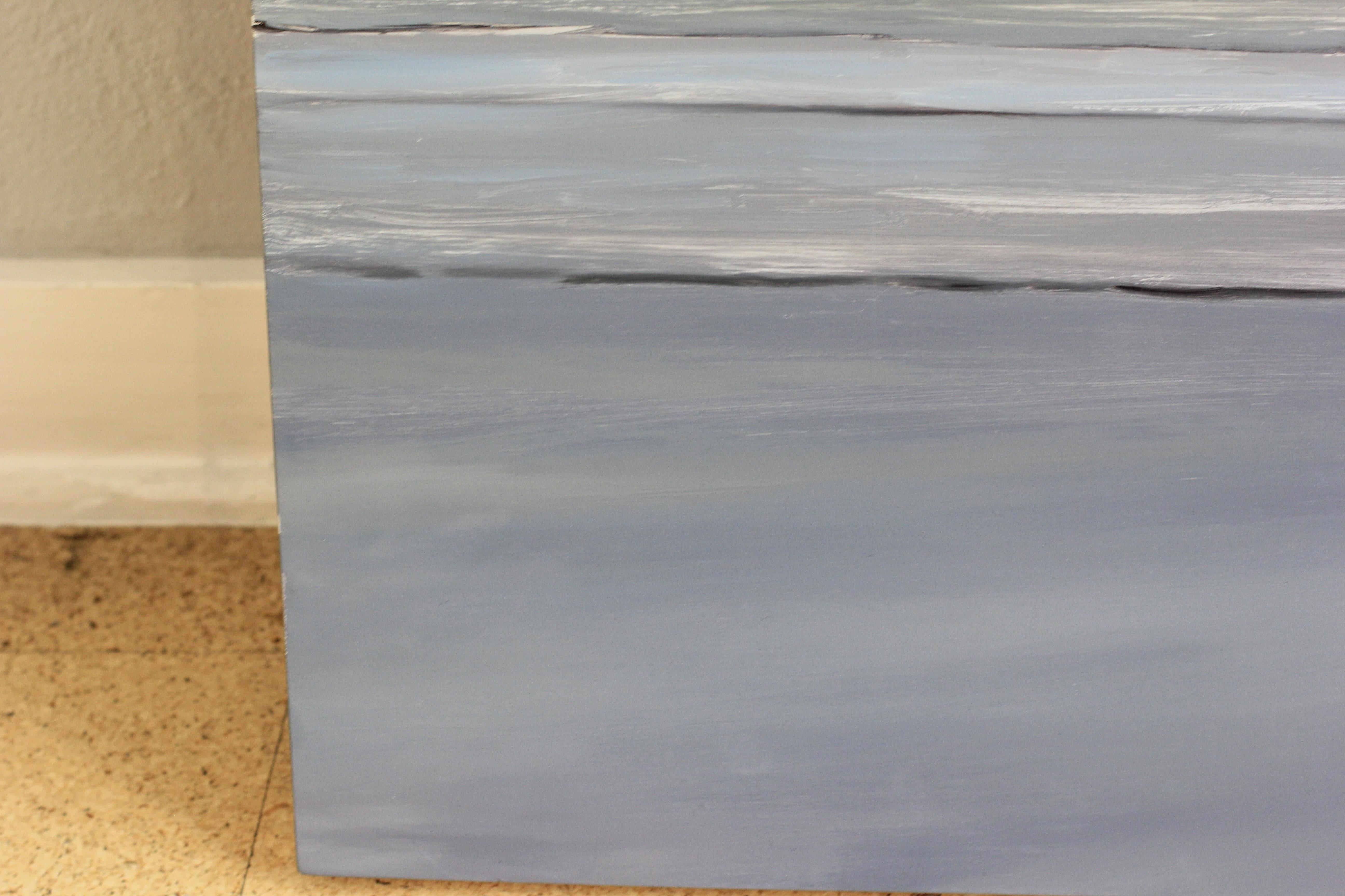 The Calm Remains - Silver Landscape Painting by Katherine B. Young